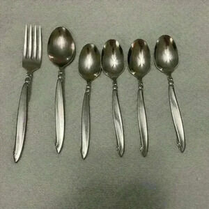 Lot 6 Pcs Oneida WM A Rogers Shoreline Flatware Serving/Table/Tea Spoons/Fork